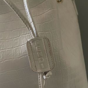 Vintage fendi  bucket shoulder moc croc bag